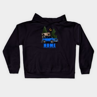 Home is where you park it Land Cruiser - Blue Kids Hoodie